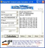 NokiaFREE Unlock Codes Calculator, 3.10